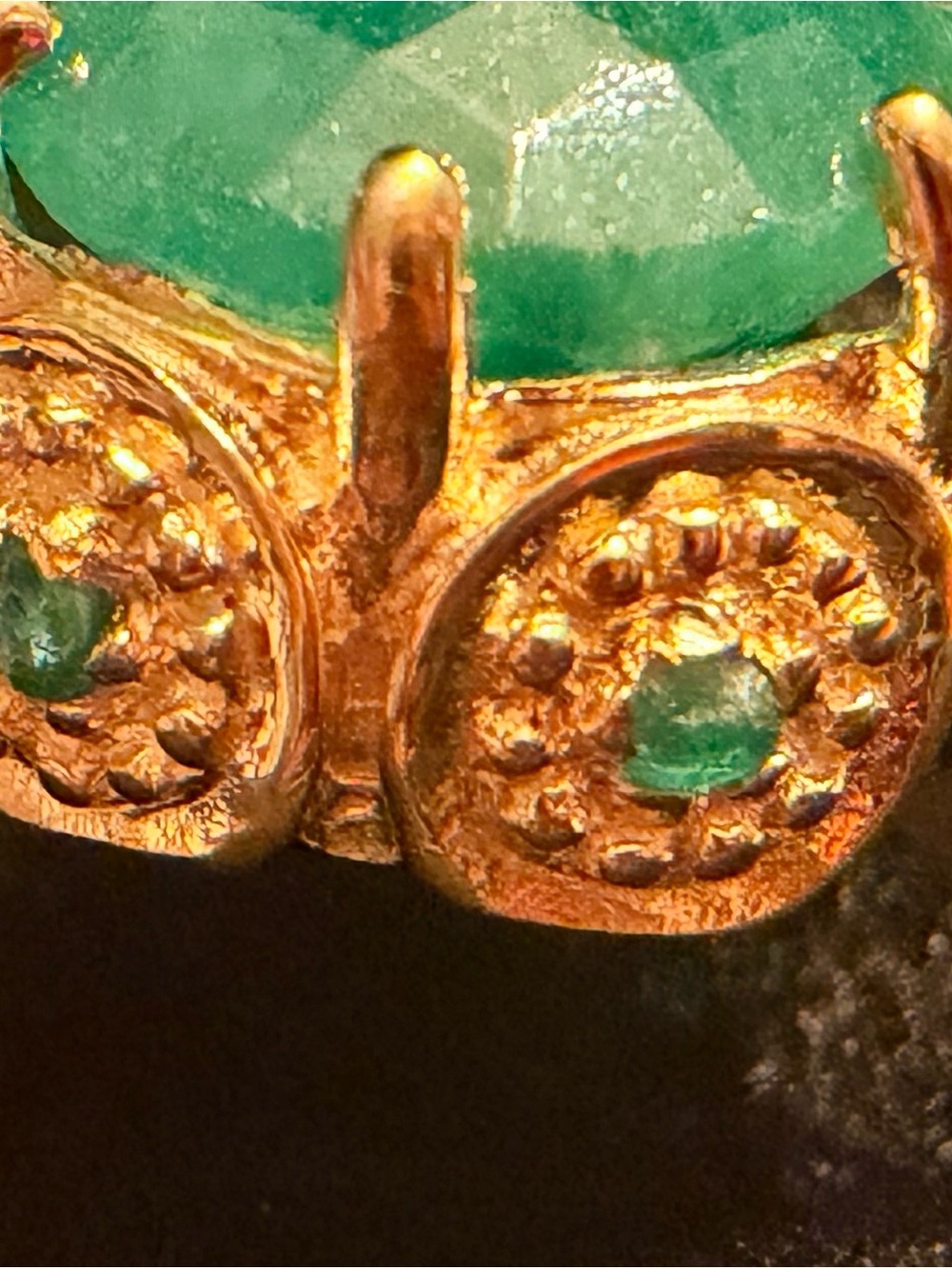 14K Yellow Gold Over Sterling Silver 3.22 CTW AAA Emerald & Diamond Ring Size 7 - Picture 12 of 14